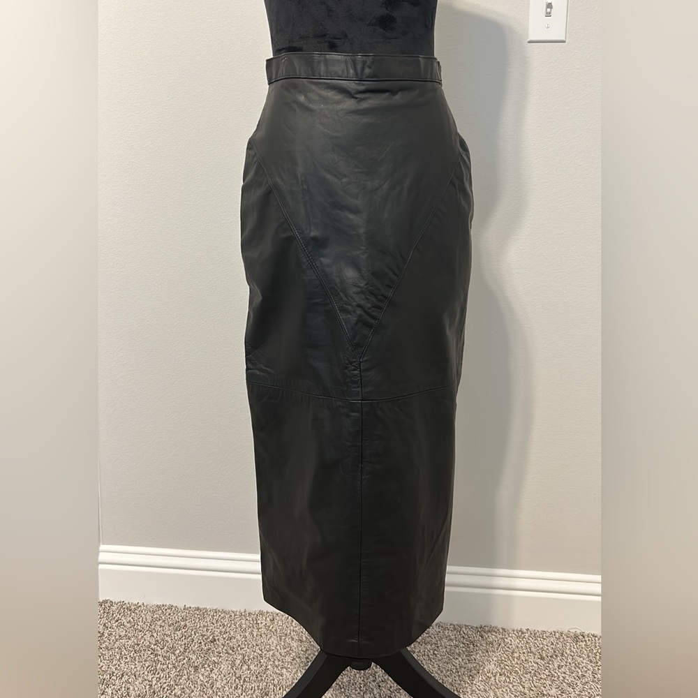 Vintage Leather Pencil Skirt